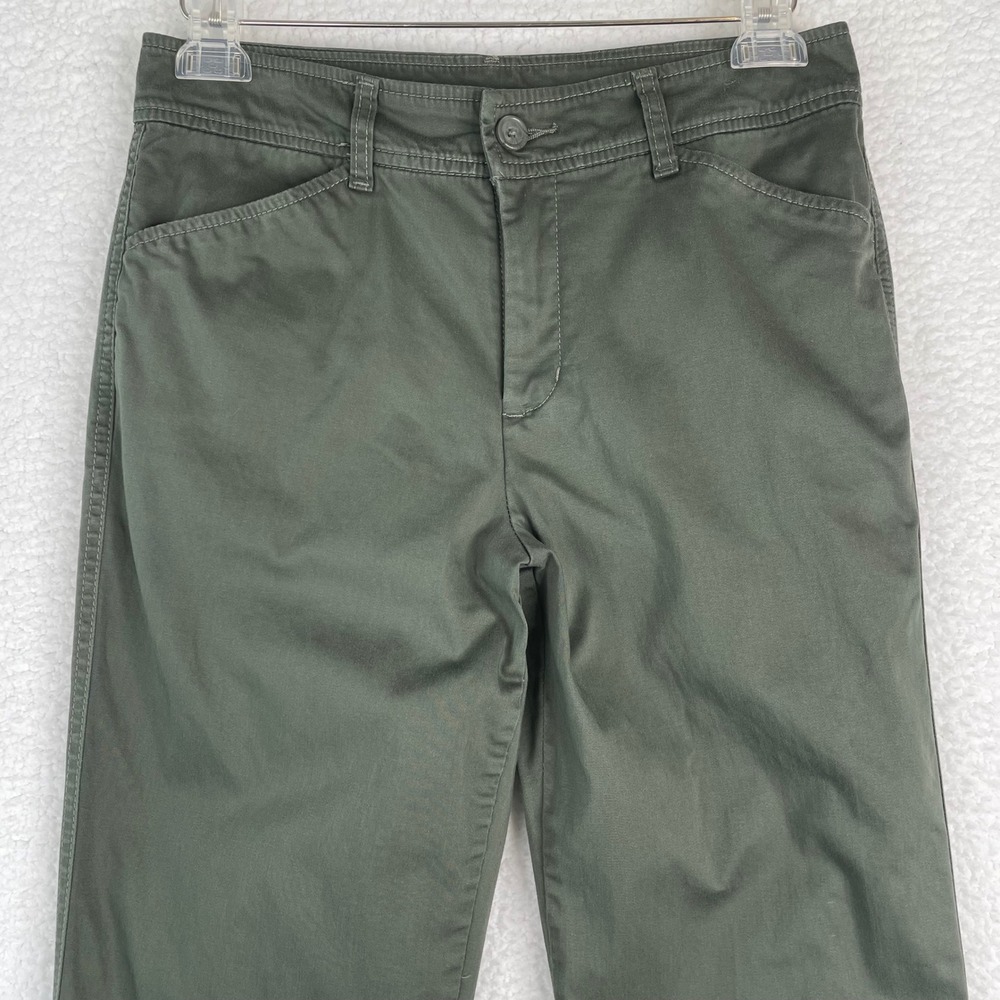 Charter Club Womens Olive Green Straight Leg Stretch Pants Size 6 Full Length